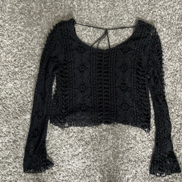Black knit crop top - Picture 1 of 2